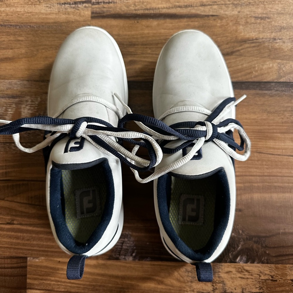 FootJoy White and Navy Golf Sneakers